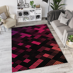 Neon Halftone Gradient Geometric Rug