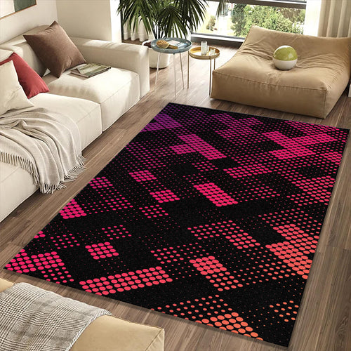 Neon Halftone Gradient Geometric Rug