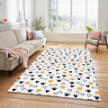 Minimalist Dog Paw Print Doodle Rug