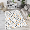 Minimalist Dog Paw Print Doodle Rug