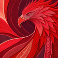Majestic Phoenix Bird Geometric Rug