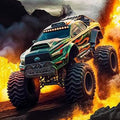 Realistic Monster Truck Off-Road Rug