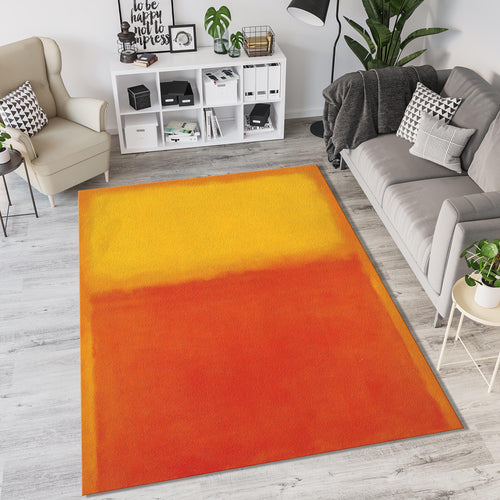 Rothko Style Color Field Rug Abstract Orange Art Mat Minimalist