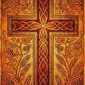 Ornate Celtic Cross Rug Medieval Knotwork & Spiritual Symbols Mat