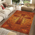 Ornate Celtic Cross Rug Medieval Knotwork & Spiritual Symbols Mat