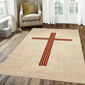 Minimalist Christian Cross Runner Rug