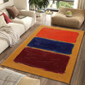 Abstract Color Block Painterly Rug Rothko Style Yellow Navy Red