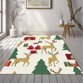 Minimalist Santa & Reindeer Christmas Rug