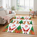 Cheerful Cartoon Santa Reindeer Rug