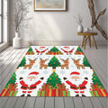 Cheerful Cartoon Santa Reindeer Rug