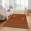 Cozy Christmas Sweater Rug Nordic Fair Isle Snowflake Holiday