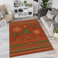 Cozy Christmas Sweater Rug Nordic Fair Isle Snowflake Holiday