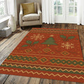 Cozy Christmas Sweater Rug Nordic Fair Isle Snowflake Holiday