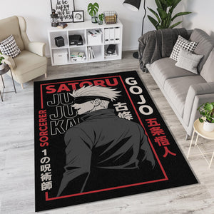 Gojo Pop Art Poster Rug JJK Hope Style Red Blue Fan Mat Manga