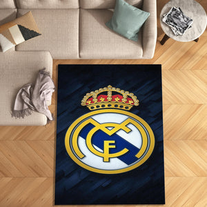 Real Madrid Crest Rug Luxury Man Cave Minimalist Mat Soccer Fan