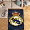 Real Madrid Rug Navy Blue 3D Texture Non-Slip Mat Modern Soccer