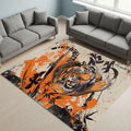 Japanese Tiger Ukiyo-e Rug Living Room Decor Non-Slip Washable