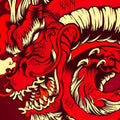 Fierce Red Dragon Rug Man Cave Gaming Room Decor Non-Slip