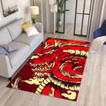 Fierce Red Dragon Rug Man Cave Gaming Room Decor Non-Slip