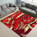 Fierce Red Dragon Rug Man Cave Gaming Room Decor Non-Slip