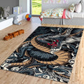 Japanese Dragon Tattoo Rug Man Cave Gaming Room Decor Non-Slip