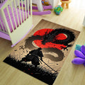 Samurai vs Dragon Rug Man Cave Gaming Room Decor Machine Washable
