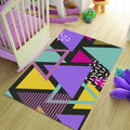 Memphis Style Geometric Rug Teen Bedroom Gaming Room Decor