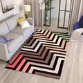 Modern Geometric Chevron Rug Earthy Sage Green Terracotta Living