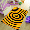 Retro Orange Bullseye Rug Modern Living Room Decor Non-Slip