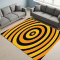 Retro Orange Bullseye Rug Modern Living Room Decor Non-Slip