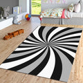 Hypnotic Spiral Op Art Rug Modern Living Room Decor Non-Slip