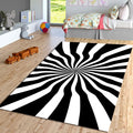 Hypnotic Optical Illusion Rug Modern Living Room Decor Non-Slip