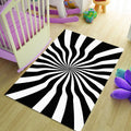 Hypnotic Optical Illusion Rug Modern Living Room Decor Non-Slip