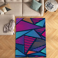 Neon Geometric Pop Art Rug Gaming Room Teen Bedroom Decor