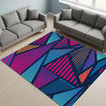 Neon Geometric Pop Art Rug Gaming Room Teen Bedroom Decor