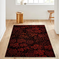 Dark Red William Morris Style Rug Gothic Victorian Living Room