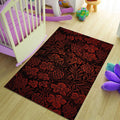 Dark Red William Morris Style Rug Gothic Victorian Living Room