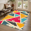 Grunge Geometric Triangle Rug Teen Bedroom Living Room Decor