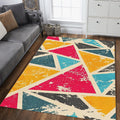 Grunge Geometric Triangle Rug Teen Bedroom Living Room Decor