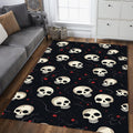 Cute Cartoon Skull Pattern Rug Teen Bedroom Gaming Room Decor