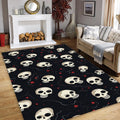 Cute Cartoon Skull Pattern Rug Teen Bedroom Gaming Room Decor