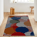 Op Art Striped Circles Rug Modern Living Room Decor Non-Slip