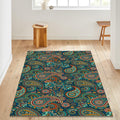 Vibrant Paisley Pattern Rug Boho Living Room Decor Non-Slip