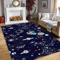 Celestial Galaxy Planets Rug Teen Bedroom Gaming Room Decor