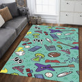 90s Cartoon Network Doodle Rug Teen Bedroom Gaming Room Decor