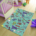 90s Cartoon Network Doodle Rug Teen Bedroom Gaming Room Decor