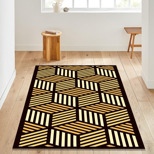 Isometric 3D Cube Pattern Rug Modern Living Room Decor Non-Slip