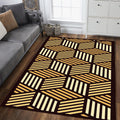 Isometric 3D Cube Pattern Rug Modern Living Room Decor Non-Slip