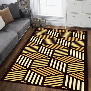 Isometric 3D Cube Pattern Rug Modern Living Room Decor Non-Slip