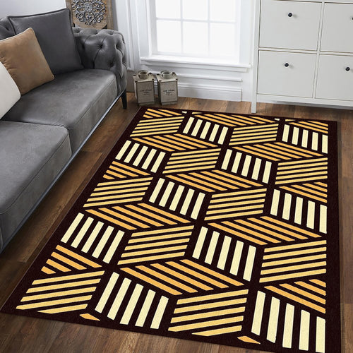 Isometric 3D Cube Pattern Rug Modern Living Room Decor Non-Slip